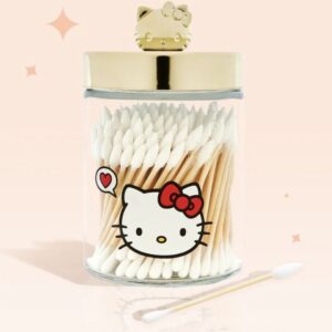 Hello Kitty & Minnie Mouse Reusable Jar with Cotton Swabs