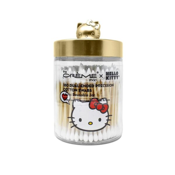 Hello Kitty & Minnie Mouse Reusable Jar with Cotton Swabs - Image 2
